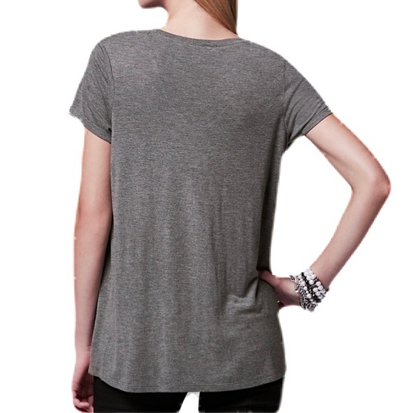 NWT Black and Gray Layered Lace Swing Tee - Picture 2 of 7